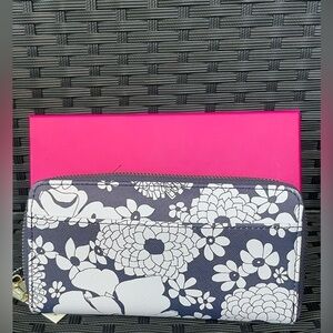 Floral Wallet,Trina Turk Blue and White Floral Wallet